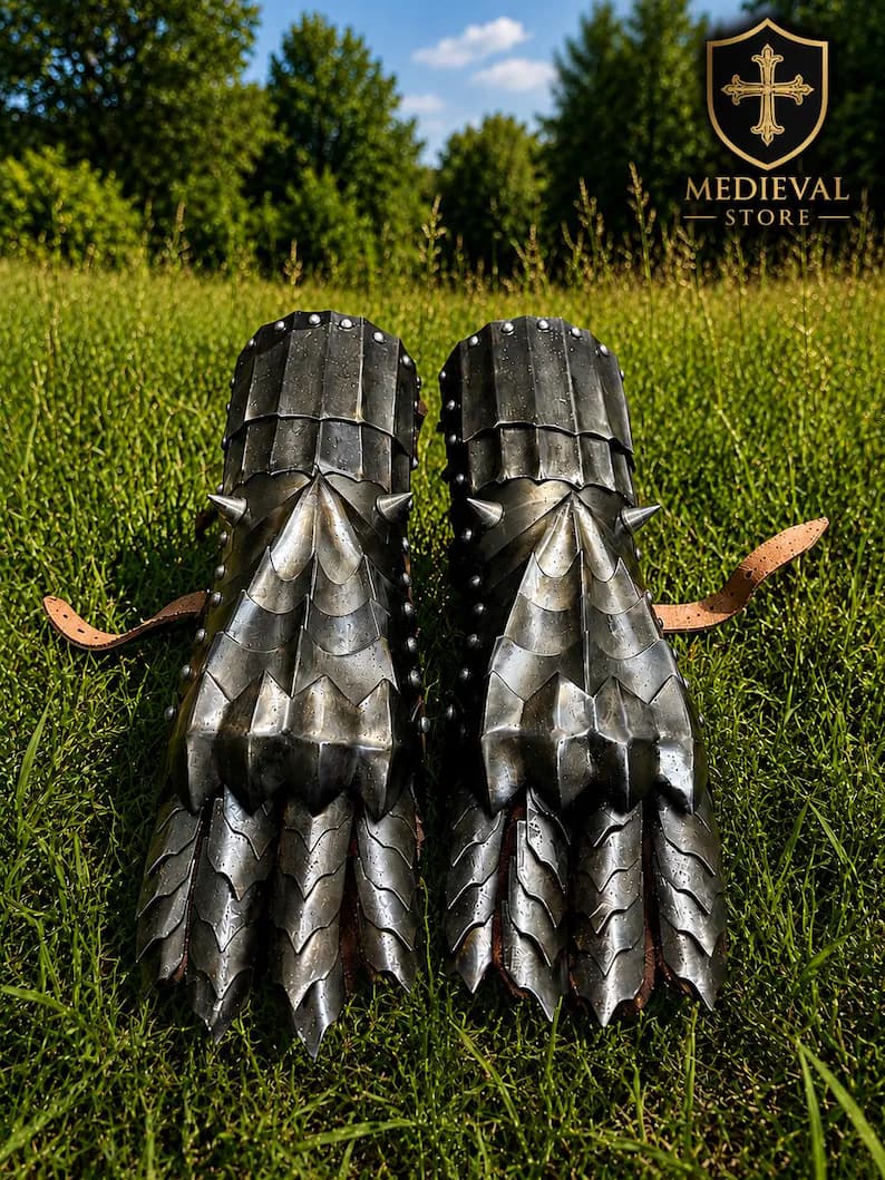 Handmade steel medieval knight gauntlets