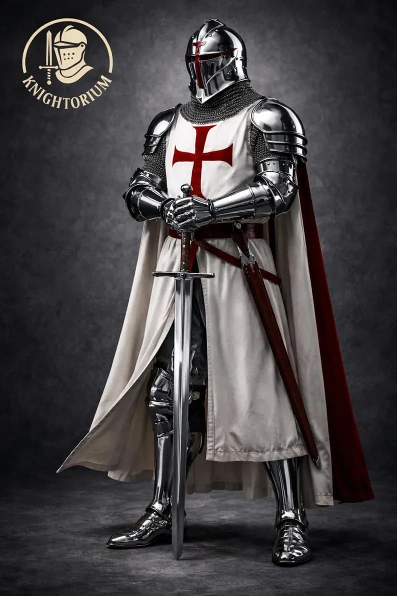 Templar Knight Armor Set – Medieval Steel Crusader Armor