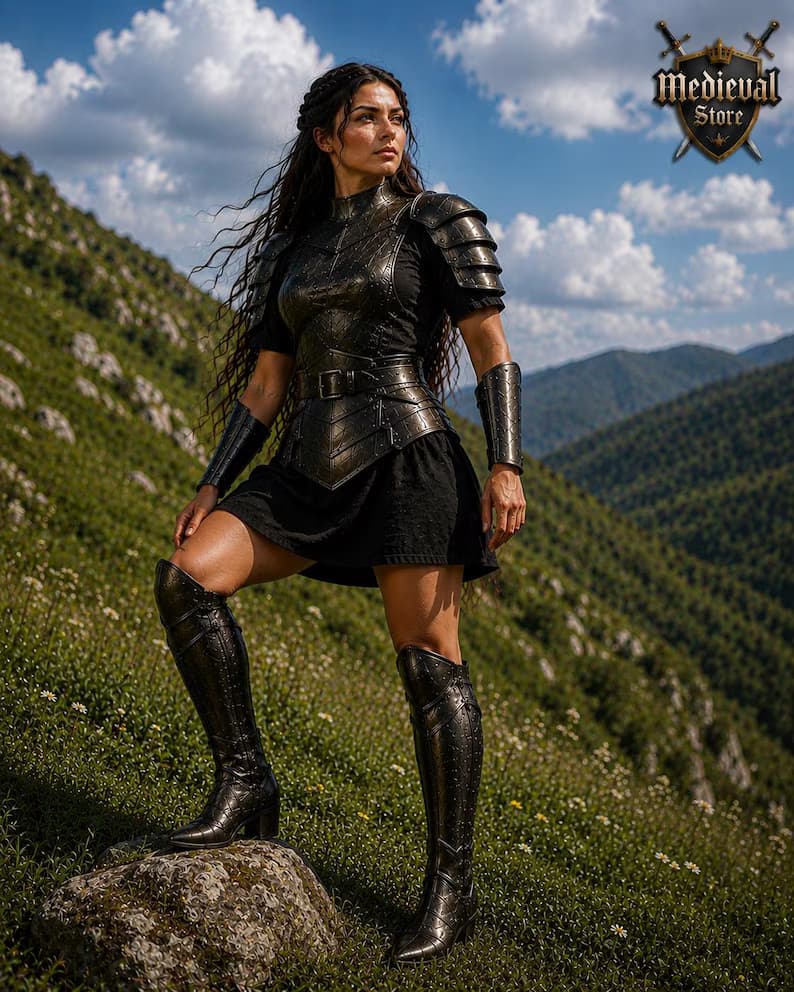 Women’s Medieval Black Steel Armor Set | Gothic Knight Armor