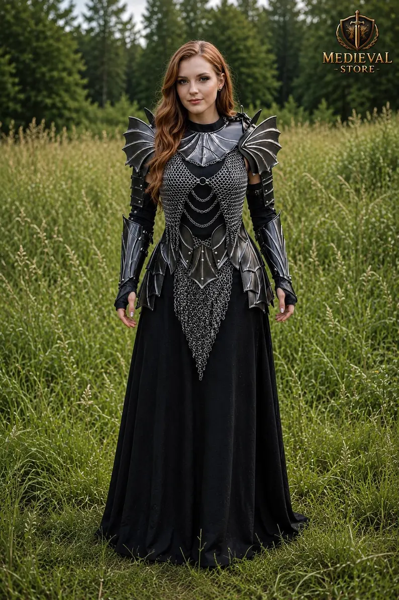 Medieval Steel Armor Set, Gothic Knight Armor, Chainmail Warrior Costume, Fantasy LARP Armor, Renaissance Faire Cosplay Set Costume